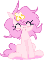 pixelart ponified kayla sitting smiling